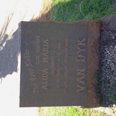 DYK Alida Maria, van nee SLABBERT 1891-1964