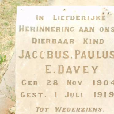 DAVEY Jacobus Paulus E. 1904-1919