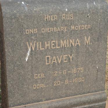 DAVEY Wilhelmina M. 1875-1960