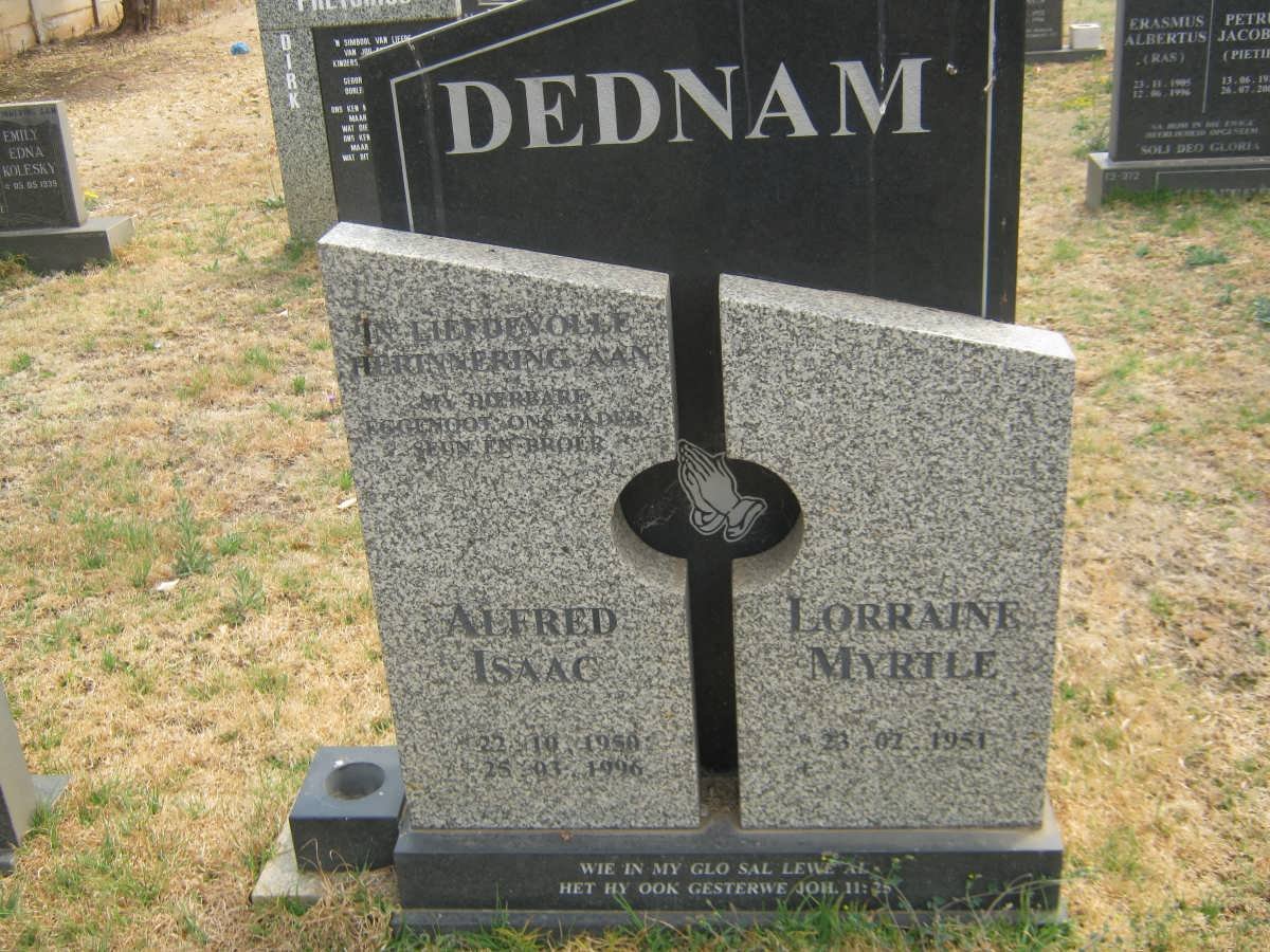 DEDNAM Alfred Isaac 1950-1996 &amp; Lorraine Myrtle 1951-