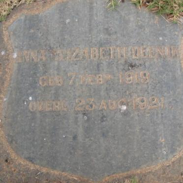 DEENIK Anna Elizabeth 1919-1921