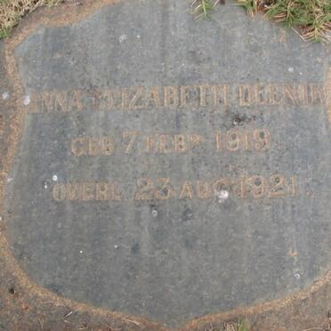 DEENIK Anna Elizabeth 1919-1921