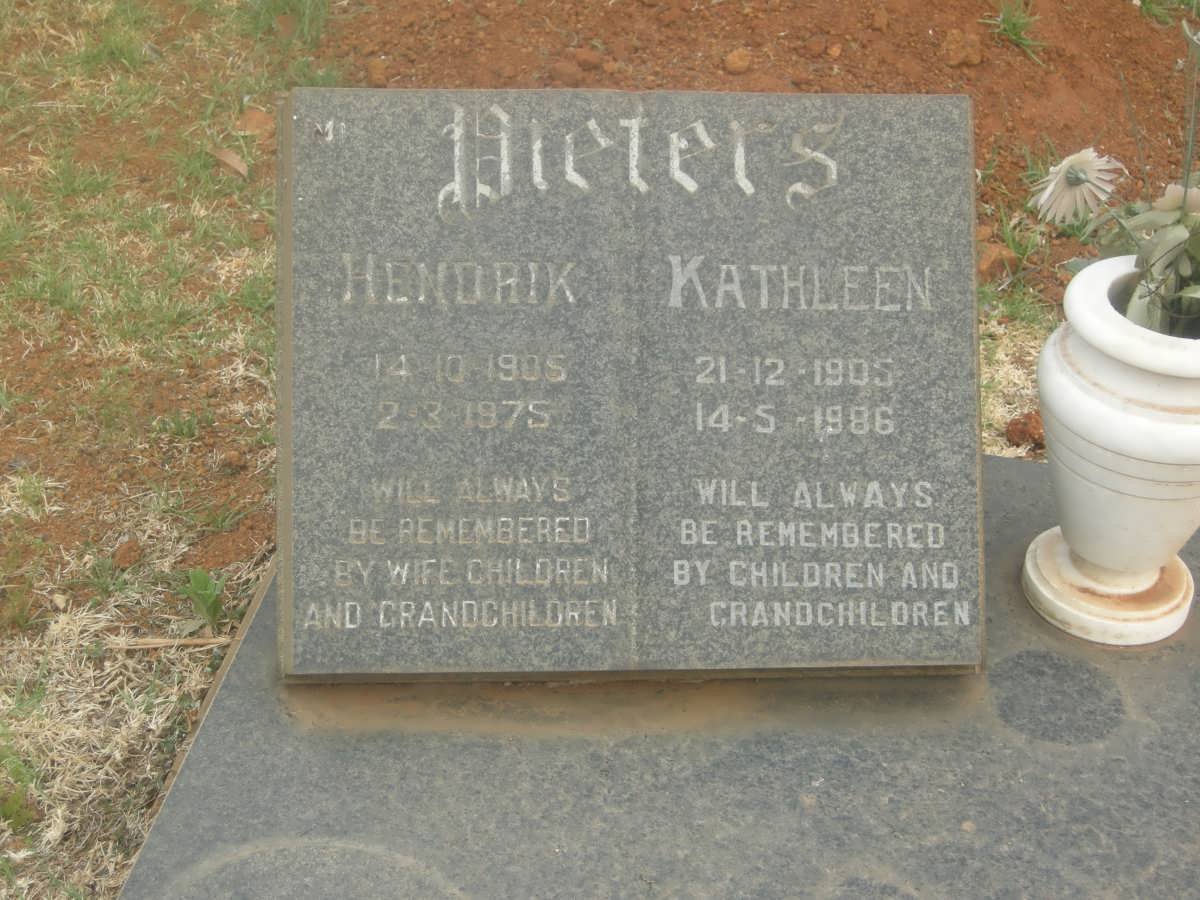 DIETERS Hendrik 1905-1975 &amp; Kathleen 1905-1986