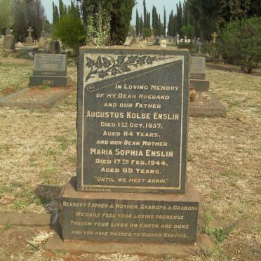 ENSLIN Augustus Kolbe -1937 &amp; Maria Sophia -1944