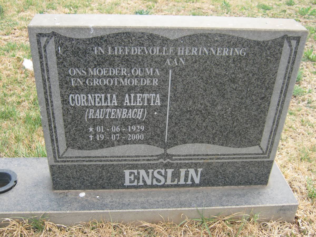 ENSLIN Cornelia Aletta nee RAUTENBACH 1929-2000