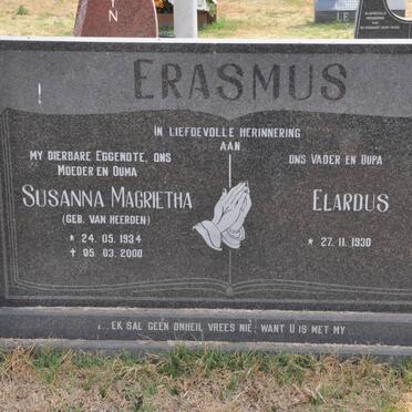 ERASMUS Elardus 1930- &amp; Susanna Magrietha VAN HEERDEN 1934-2000