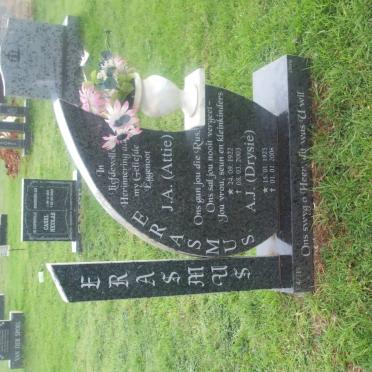 ERASMUS J.A. 1922-2003 &amp; A.J. 1925-2008