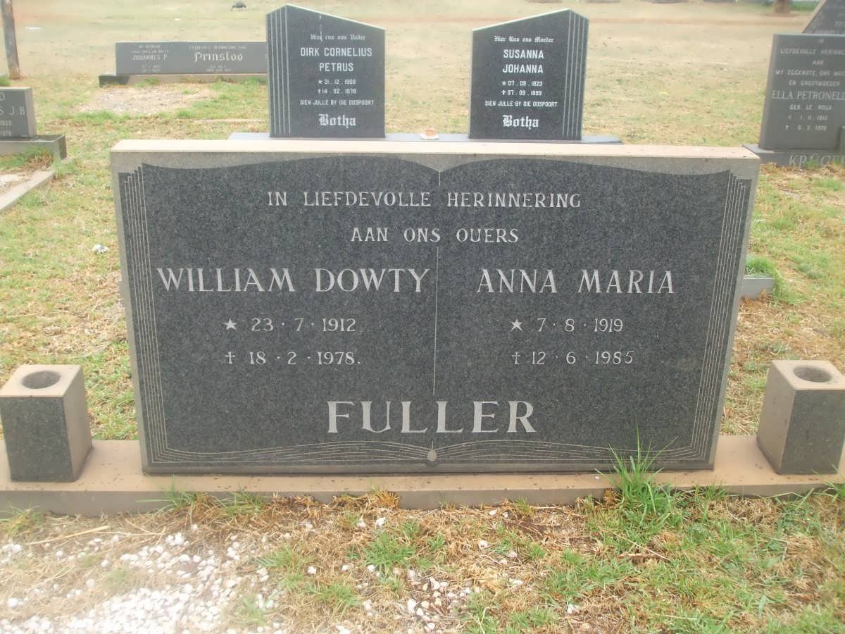 FULLER William Dowty 1912-1978 &amp; Anna Maria 1919-1985