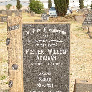 FOURIE Pieter Willem Adriaan 1911-1959 &amp; Sarah Susanna 1913-2003