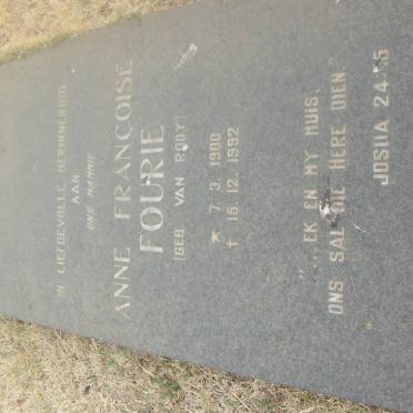 FOURIE Anne Francoise nee VAN ROOY 1900-1992