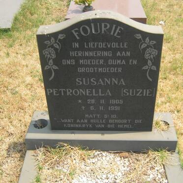 FOURIE Susanna Petronella 1905-1991