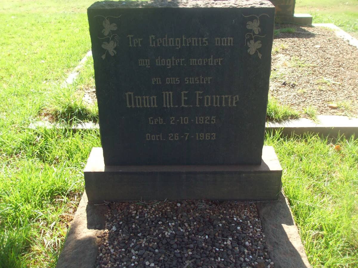 FOURIE Anna M.E. 1925-1963