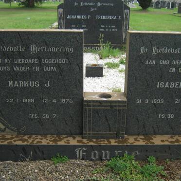 FOURIE Markus J. 1898-1973 &amp; Isabella J. 1899-1986