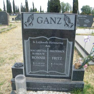 GANZ Frederick 1926- &amp; Magaretha ROSSOUW 1928-2005