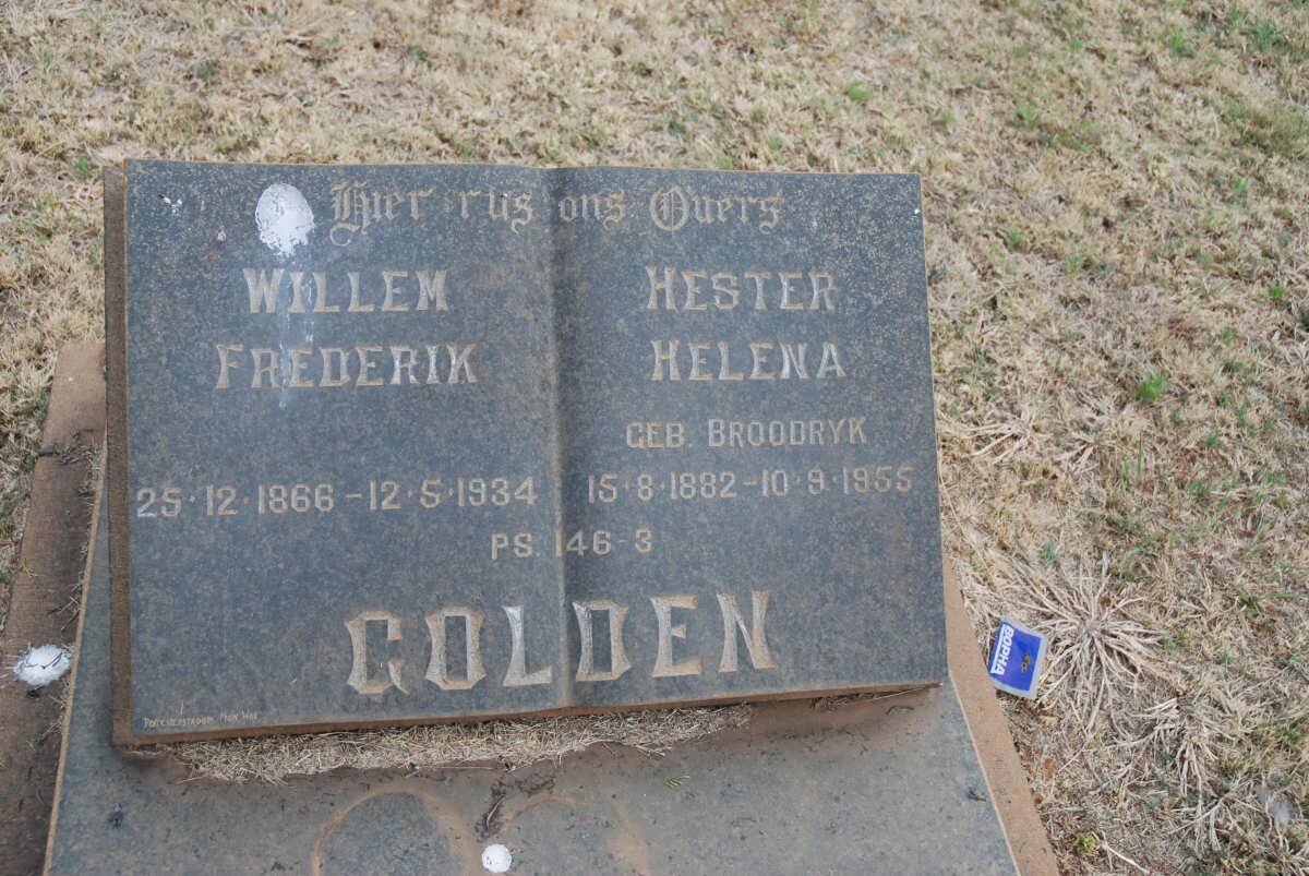 GOLDEN Willem Frederik 1866-1934 &amp; Hester Helena BROODRYK 1882-1955