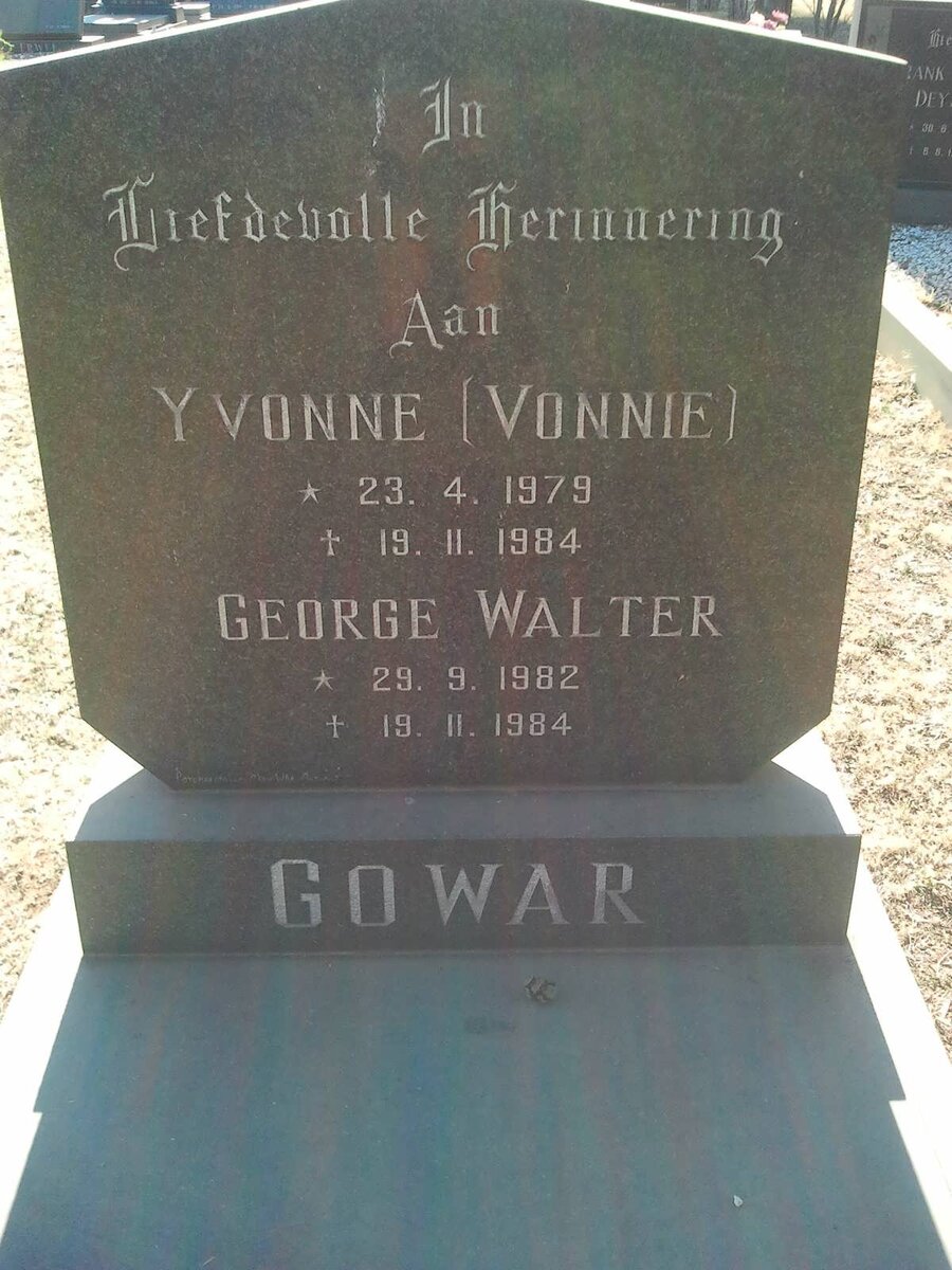 GOWAR Yvonne 1979-1984 :: GOWAR George Walter 1982-1984 