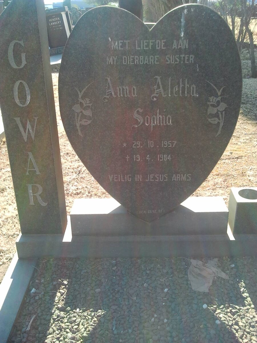 GOWAR Anna Aletta Sophia 1957-1984
