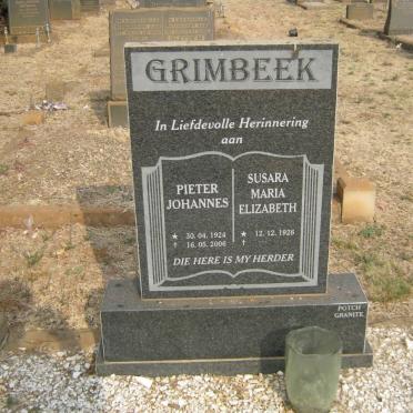 GRIMBEEK Pieter Johannes 1924-2006 &amp; Susara Maria Elizabeth 1926-