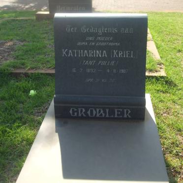 GROBLER Catharina nee KRIEL 1892-1987