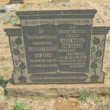 GRAAN Johannes Fredrikus, van 1876-1947 &amp; Louisa Andrisa KOSTER 1880-1956