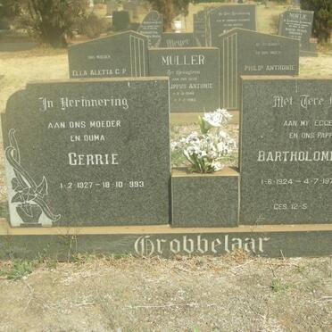 GROBBELAAR Bartholomeus J. 1924-1974 &amp; Gerrie 1927-1993