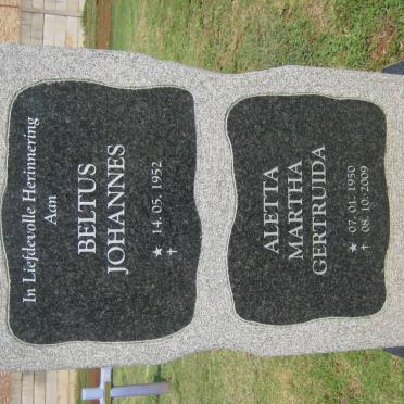 GROBBELAAR Beltus Johannes 1952- &amp; Aletta Martha Gertruida 1950-2009