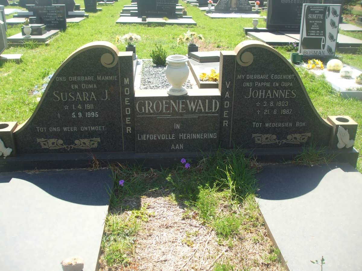 GROENEWALD Johannes 1903-1987 &amp; Susara J. 1911-1995