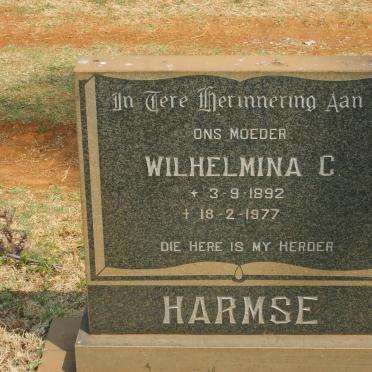 HARMSE Wilhelmina C. 1892-1977