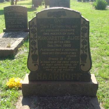 HAARHOFF Margarette Alice 1910-1960