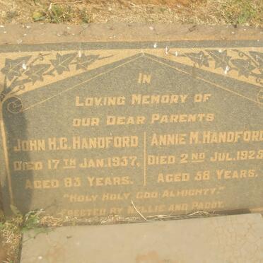 HANDFORD John H.G. -1937 &amp; Annie M. -1925