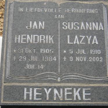 HEYNEKE Jan Hendrik 1905-1984 &amp; Susanna Lazya 1910-2002