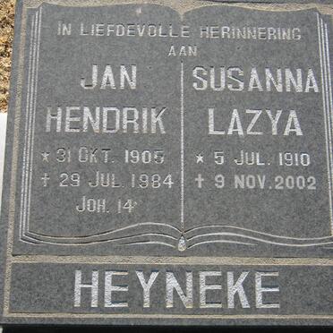 HEYNEKE Jan Hendrik 1905-1984 &amp; Susanna Lazya 1910-2002