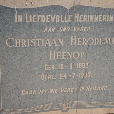 HEENOP Christiaan Herodemus 1892-1933