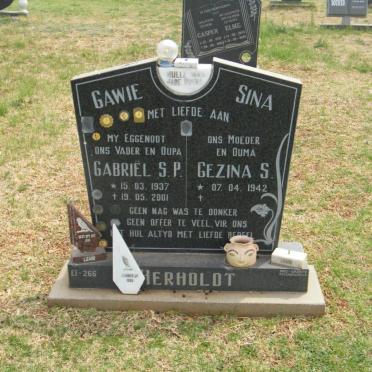 HERHOLDT Gabriël S.P. 1937-2001 &amp; Gezina S. 1942-