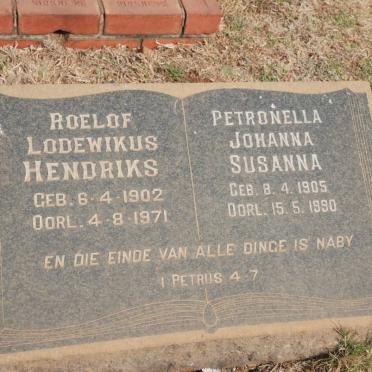 HENDRIKS Roelof Lodewikus 1902-1971 &amp; Petronella Johanna Susanna 1905-1990