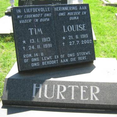HURTER Tim 1913-1991 &amp; Louise 1915-2002