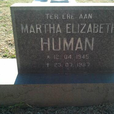 HUMAN Martha Elizabeth 1945-1987