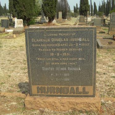 HURNDALL Clarence Douglas 1892-1951 &amp; Dorothy Velnun Rhondda 1905-1999