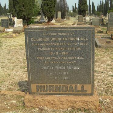 HURNDALL Clarence Douglas 1892-1951 &amp; Dorothy Velnun Rhondda 1905-1999