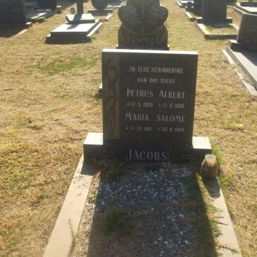 JACOBS Petrus Albert 1908-1986 &amp; Maria Salome 1910-1994