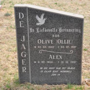 JAGER Alex, de 1934-1997 &amp; Olive 1942-1997