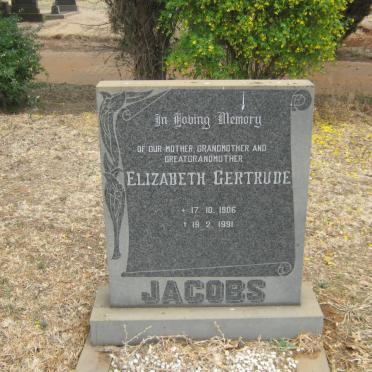 JACOBS Elizabeth Gertrude 1906-1991