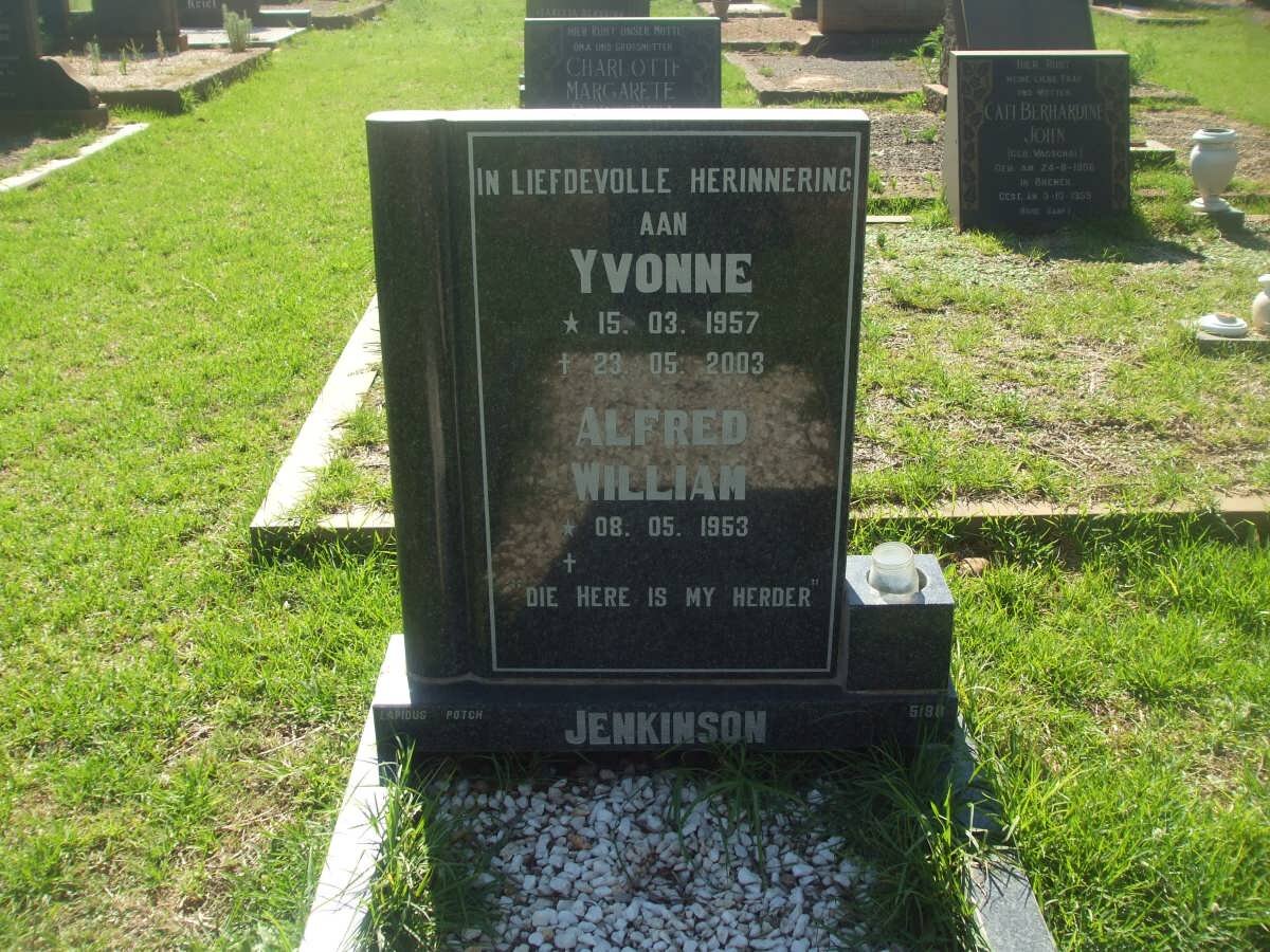 JENKINSON Alfred Willian 1953- &amp; Yvonne 1957-2003