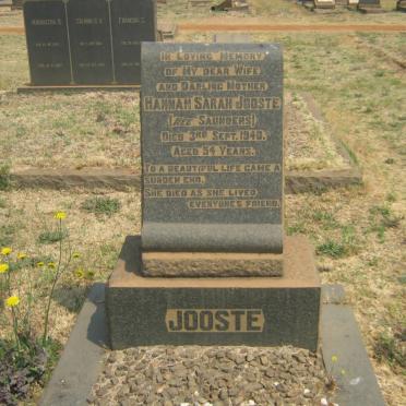 JOOSTE Hannah Sarah nee SAUNDERS -1940