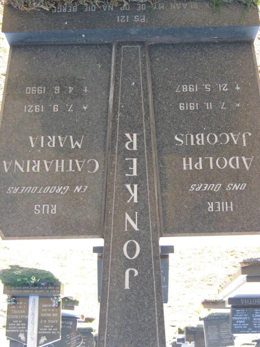 JONKER Adolph Jacobus 1919-1978 &amp; Catharina Maria 1921-1990