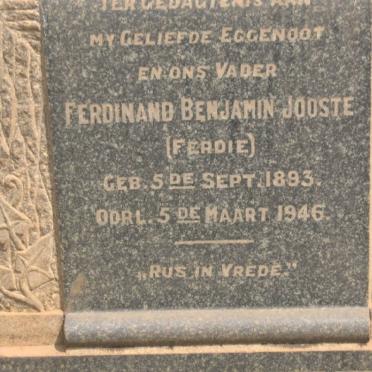 JOOSTE Ferdinand Benjamin 1893-1946