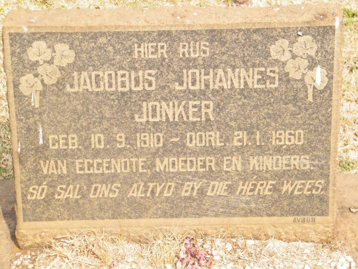 JONKER Jacobus Johannes 1910-1960