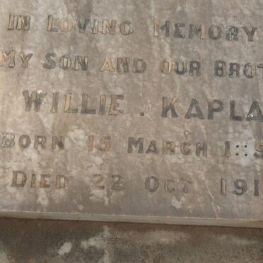 KAPLAN Willie 1891-1918