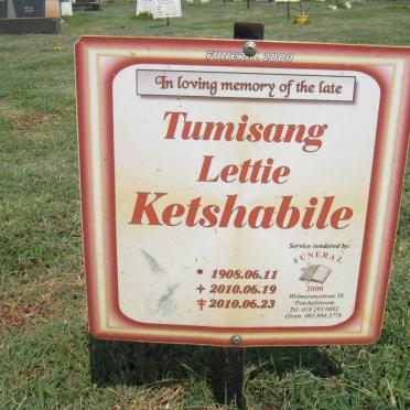 KETSHABILE Tumisang Lettie 1908-2010