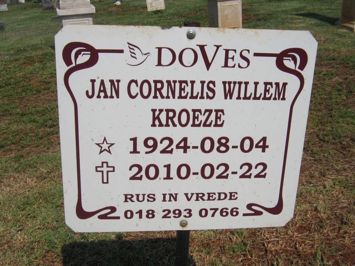 KROEZE Jan Cornelis Willem 1924-2010